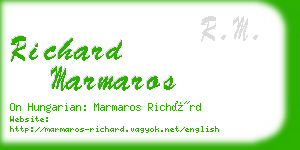 richard marmaros business card